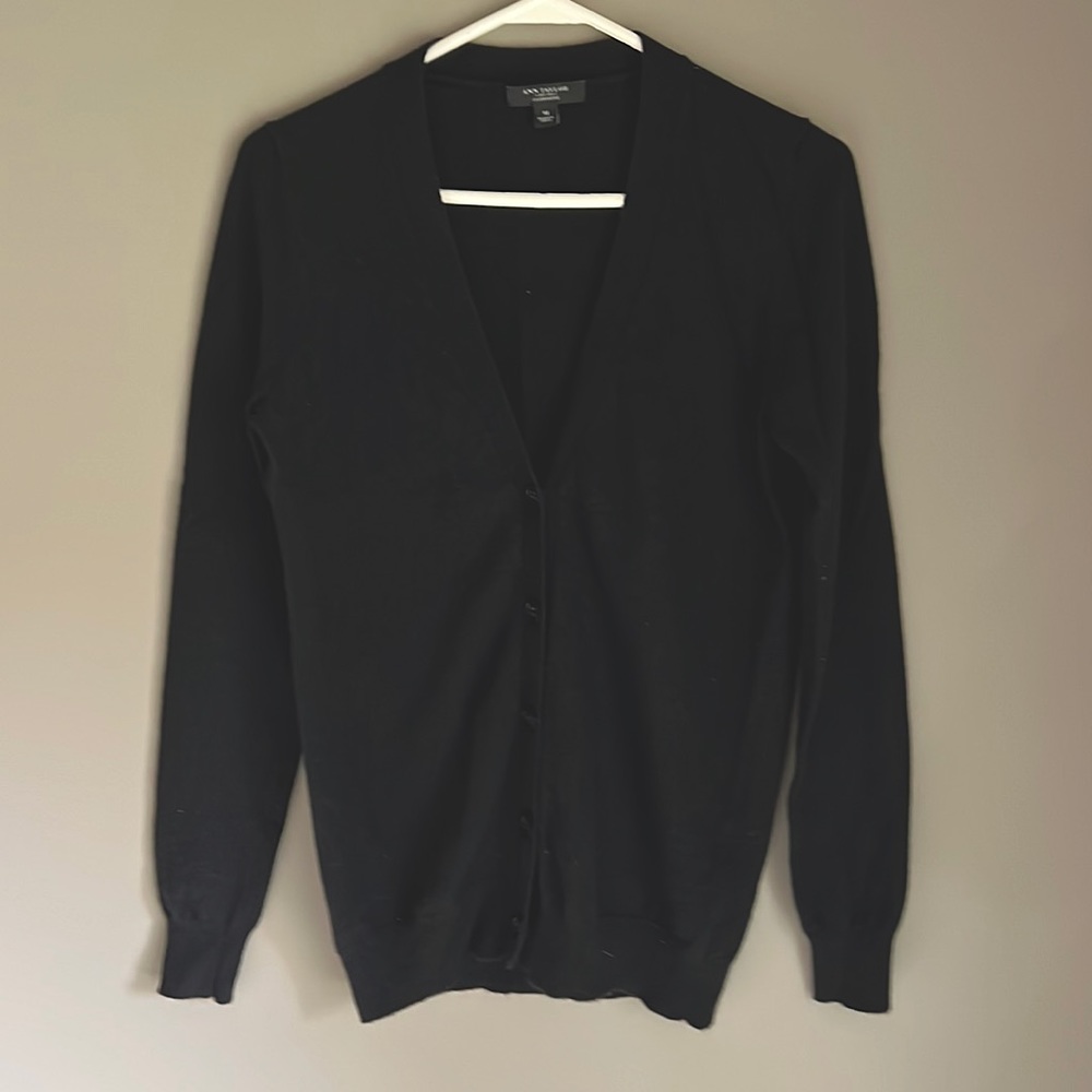 Ann Taylor Black Cashmere Cardigan size M